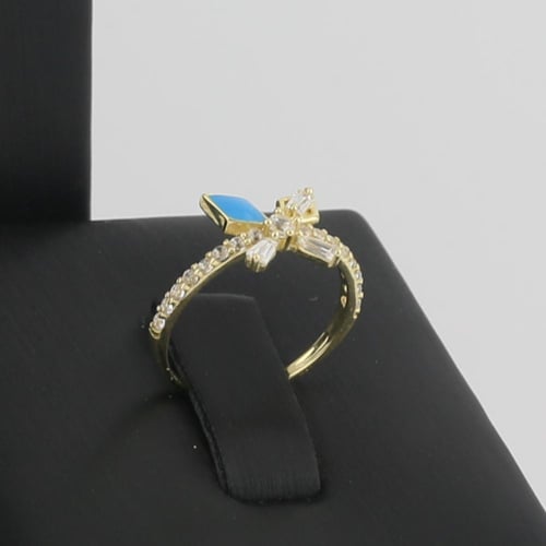 طقم ذهب اطفال زهرة بقصات تصميم الماس ولون الميناء...