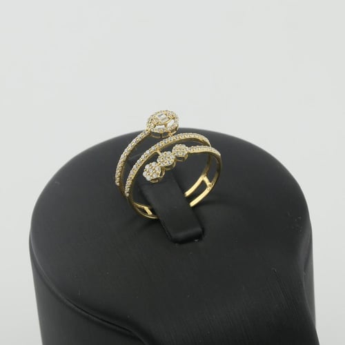 اسوارة وخاتم ذهب تصميم الماس قص باقيت - عيار 18