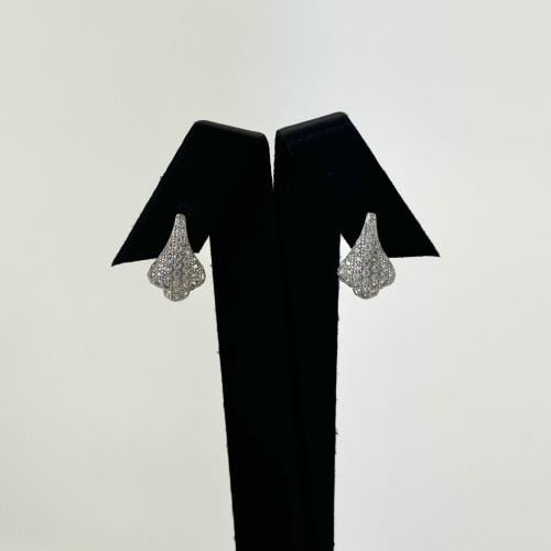 حلق ذهب ابيض راقية - عيار 18