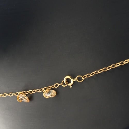 سبحة ذهب بكرات الذهب مع لون الميناء السماوي و الاب...