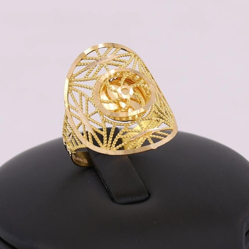 خاتم ذهب زخرف هندسي عيار 21