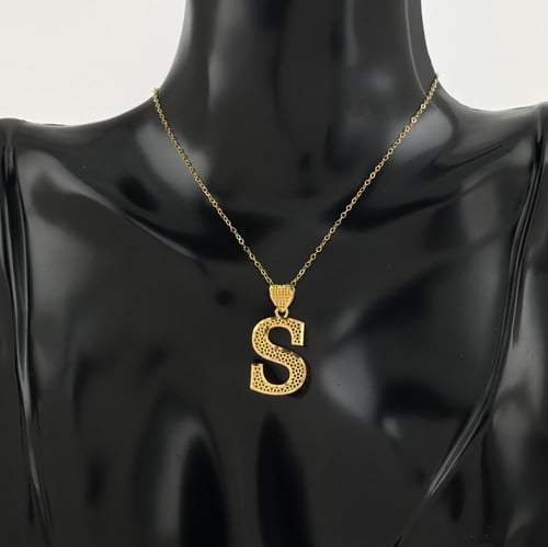 عقد ذهب حرف S - عيار 21