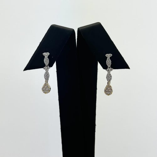 حلق ذهب ابيض الموضة - عيار 18