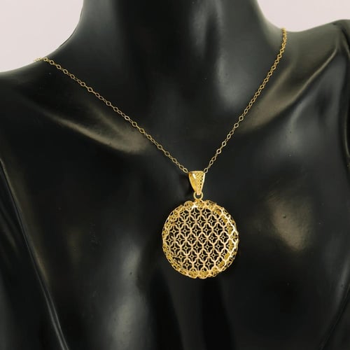 نصف طقم ذهب دائري شبك - عيار 21