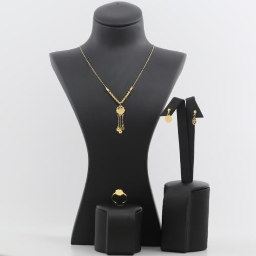 نصف طقم ذهب ازهار مع مبروم - عيار 21