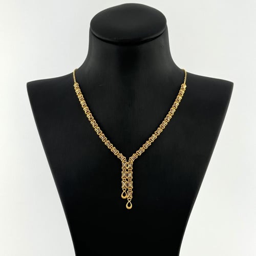 طقم ذهب تصميم خلايا الماسية - عيار 21