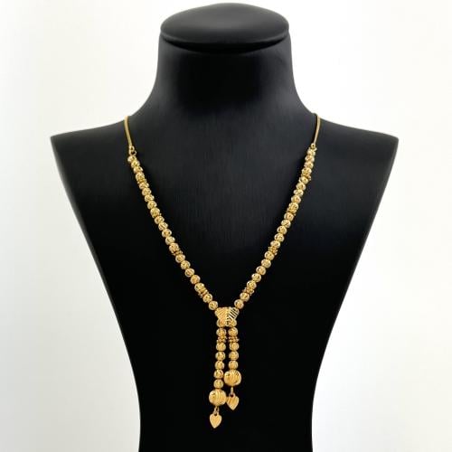 عقد ذهب الملكة قلوب و كرات الليزر - عيار 21