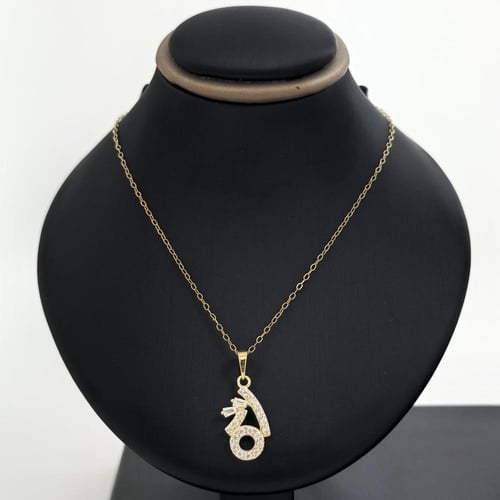 طقم ذهب اطفال تصميم الماس - عيار 18