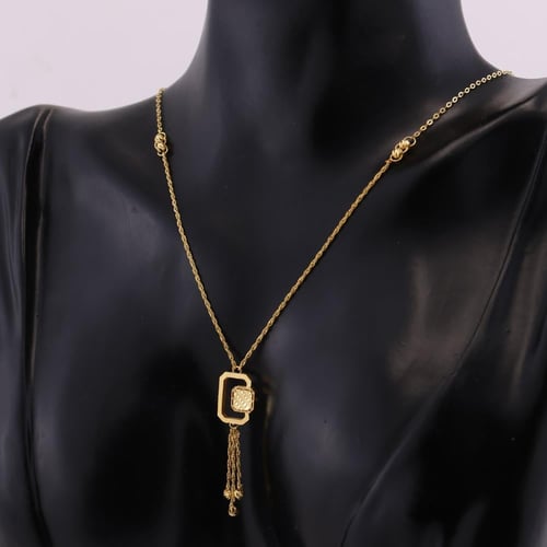 عقد ذهب مربعين متداخلين ذهب خالص - عيار 21