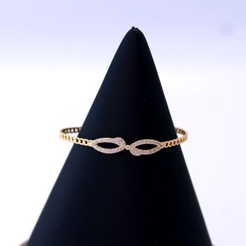 اسوارة ذهب اطفال جوانب جنزير مع لميتد الذهب - عيار...