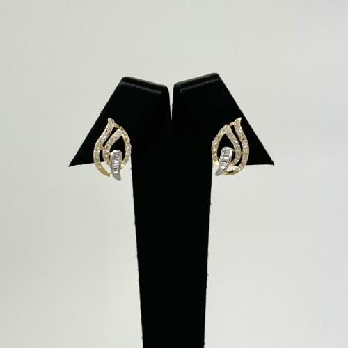 حلق ذهب ورق الشجر المتداخله - عيار 18