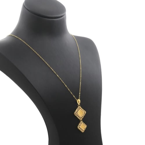 نصف طقم ذهب خالص تصميم هندسي - عيار 21