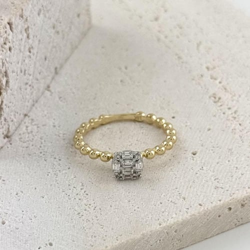 خاتم ذهب تصميم الماس من تشكيلة أكسترا - عيار 18