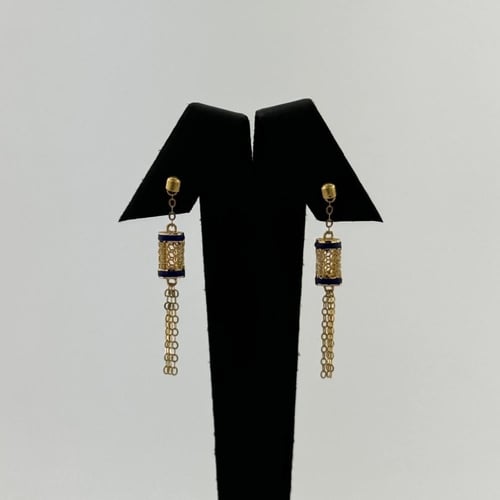 طقم ذهب حلي مستطيلة ثلاثية الابعاد - عيار 21