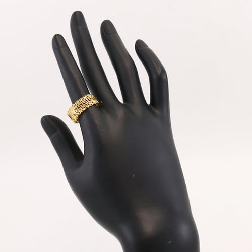 دبلة ذهب ورق زيتون مع شكل هندسي – عيار 21