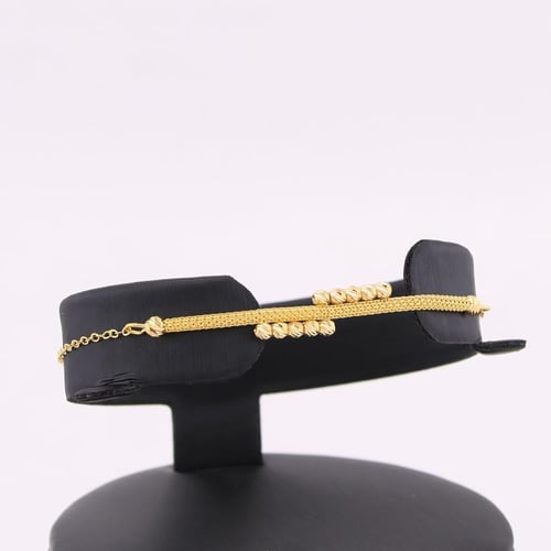 طقم ذهب مبروم مع كرات الليزر - عيار 21