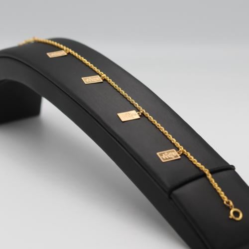 اسوارة ذهب مبروم مع سبائك الورد - عيار 21