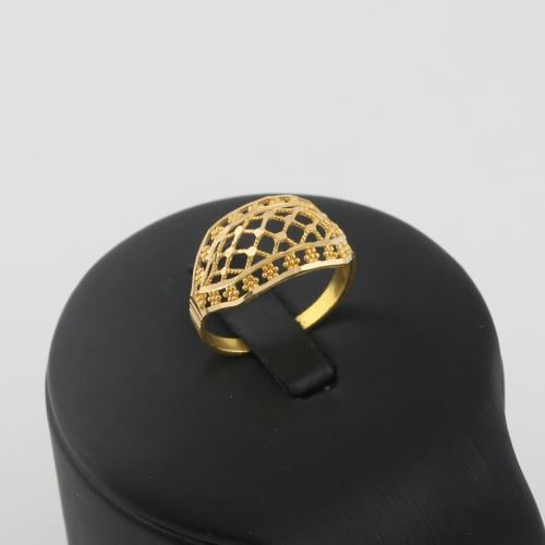 خاتم ذهب خلايا مع ازهار صغيرة - عيار 21