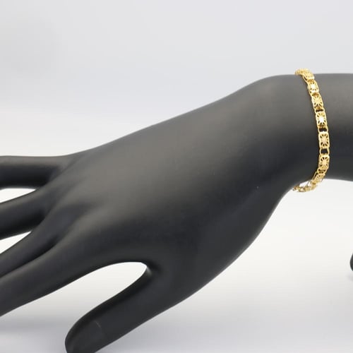 اسوارة ذهب مستطيلات تكسر النور - عيار 21