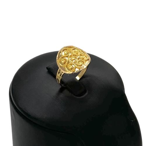 خاتم ذهب صدفة منقوشة - عيار 21