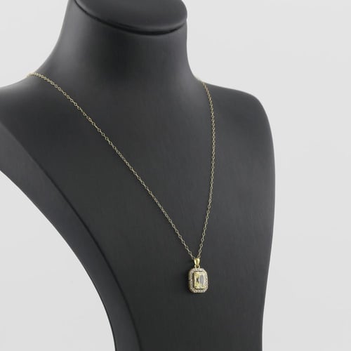 عقد ذهب فيكتوريان تصميم الماس لون اصفر - عيار 18