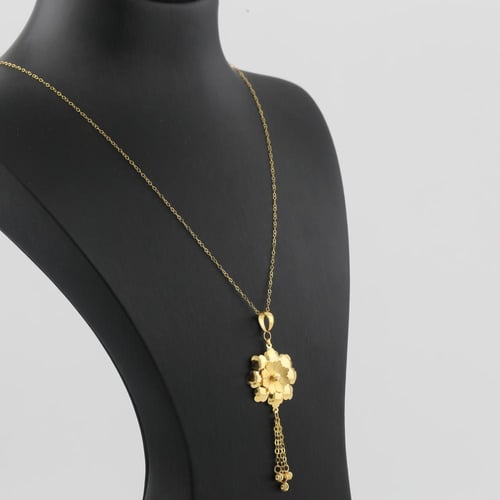 نصف طقم ذهب زهرة Hibiscus - عيار 21