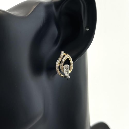 حلق ذهب ورق الشجر المتداخله - عيار 18