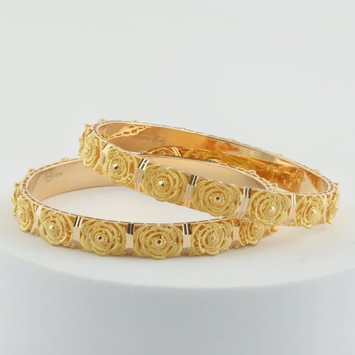 غويشة ذهب وردة - عيار 21