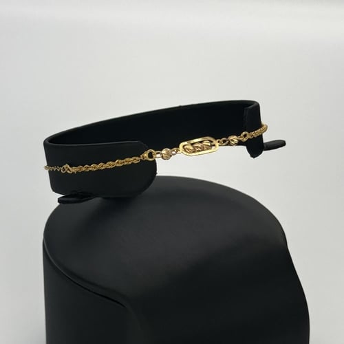 طقم ذهب مستطيل الليزر - عيار 21