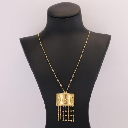 سبحة ذهب خالص متعرج داخله نقش ازهار - عيار 21