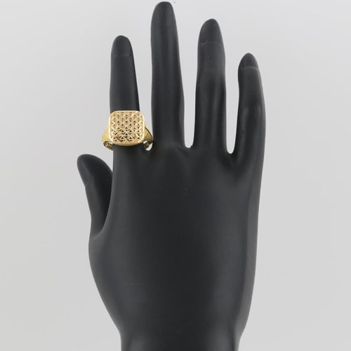 خاتم ذهب بشبكة ذهبية - عيار 21