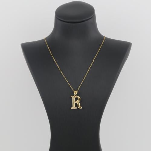 عقد ذهب حرف R- عيار 21