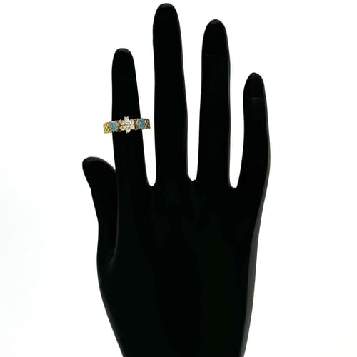 خاتم ذهب بالوان سماوية -عيار 21