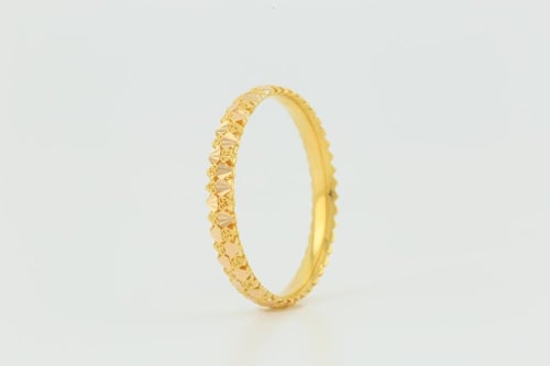 دبلة ذهب ترابط الذهب ولمسات بيضا برزكون - عيار 18