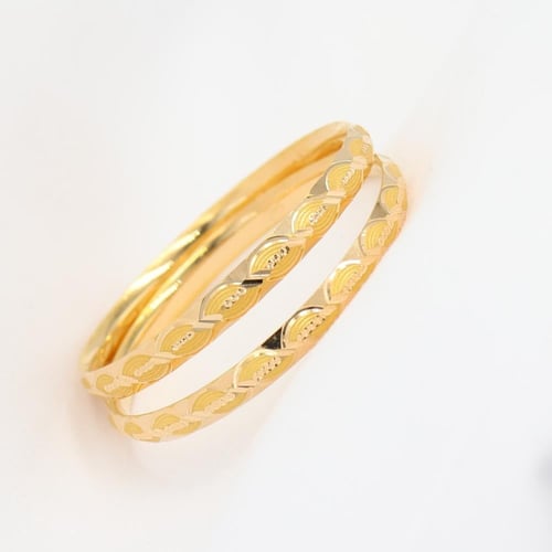 غوايش ذهب اطفال عريض لامع - 16 سم