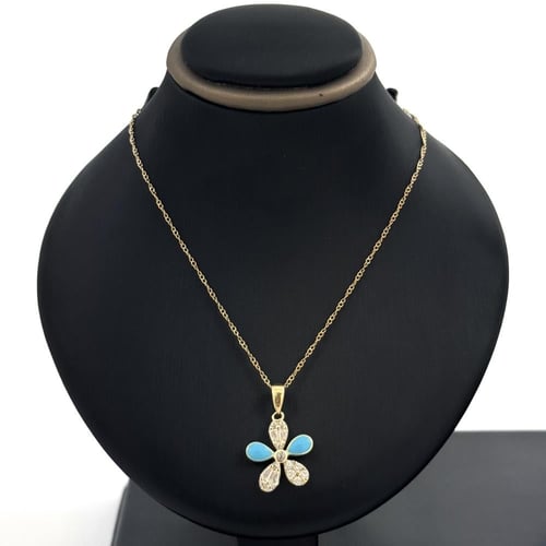 طقم ذهب اطفال ورد لون الميناء وقصات بارونيز - عيار...