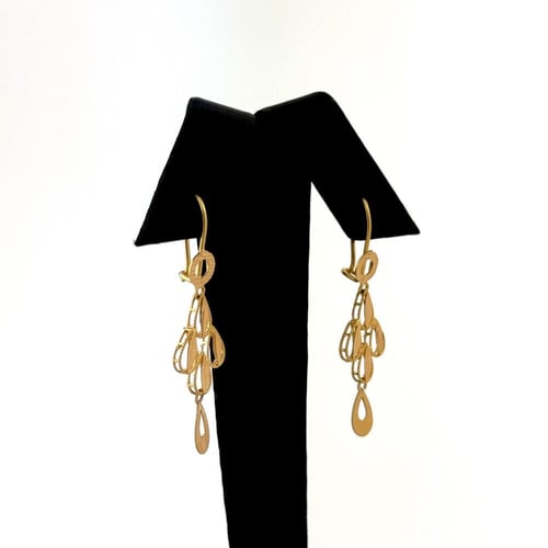 حلق ذهب قطرات الندى مضيء - عيار 21