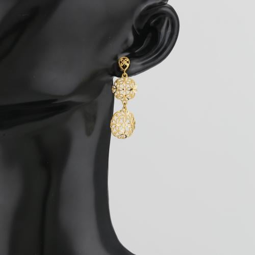 حلق ذهب نقش ازهار - عيار 21