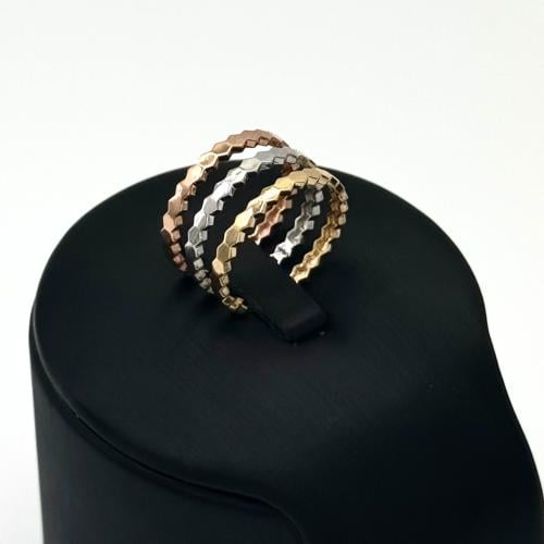 دبلة ذهب ثلاثي ايطالي - عيار 18