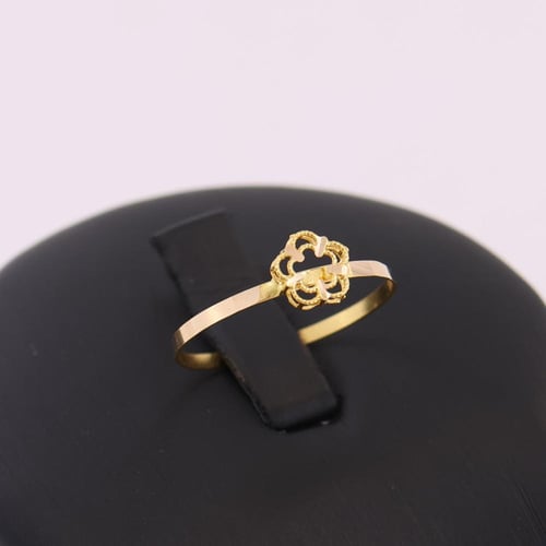 نصف طقم ذهب محدب مع زهرة - عيار 21