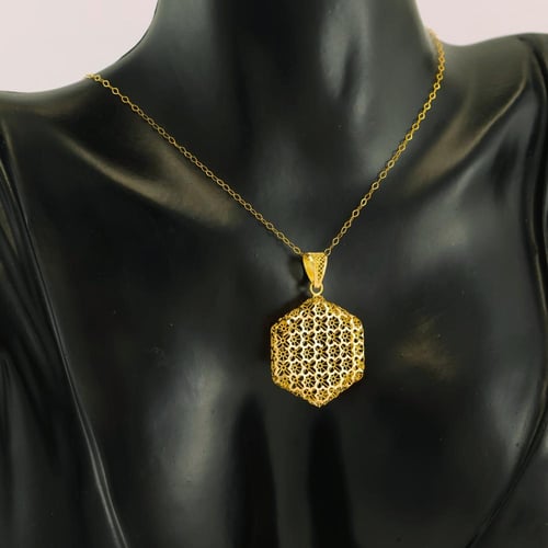 نصف طقم ذهب سداسي صافي - عيار 21