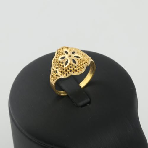 خاتم ذهب زهرة مجوفة - عيار 21