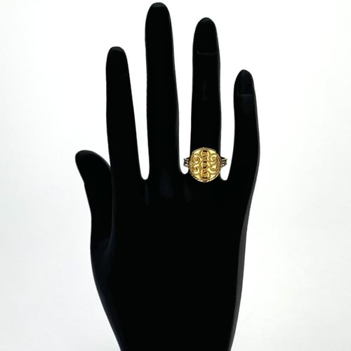 خاتم ذهب صدفة منقوشة - عيار 21