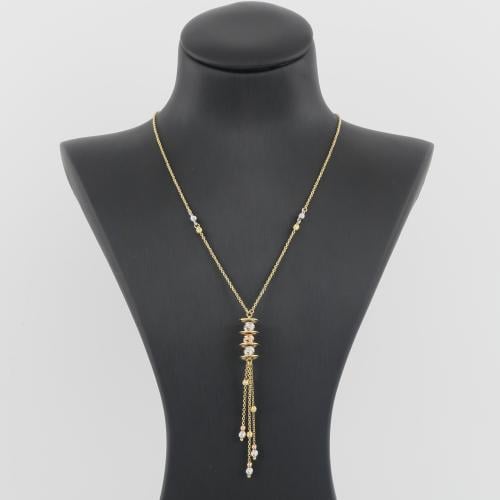 عقد ذهب كرات الليزر تصميم حديث - عيار 18