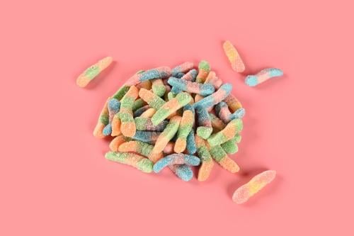 جيلي ديدان الفواكه الحامضة