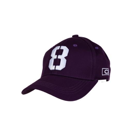 كاب 8 قماش بنفسجي بتطريز ابيض