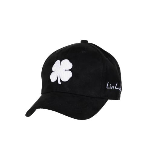 كاب بلاك كلوفر مخمل اسود بتطريز ابيض