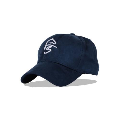 كاب F3 مخمل كحلي بتطريز ابيض