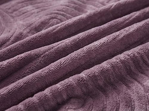 بطانية دفء شتوي سادة مقاس مزدوج - بنفسجي غامق