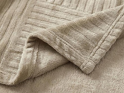 بطانية دفء شتوي سادة مقاس مفرد ونص - زيتي